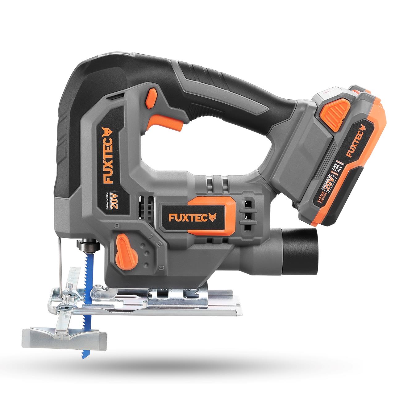 Wyrzynarka akumulatorowa FUXTEC 20V FX-E1JS20 SET z 1 akumulatorem 2Ah, 1 ladowarka 1A