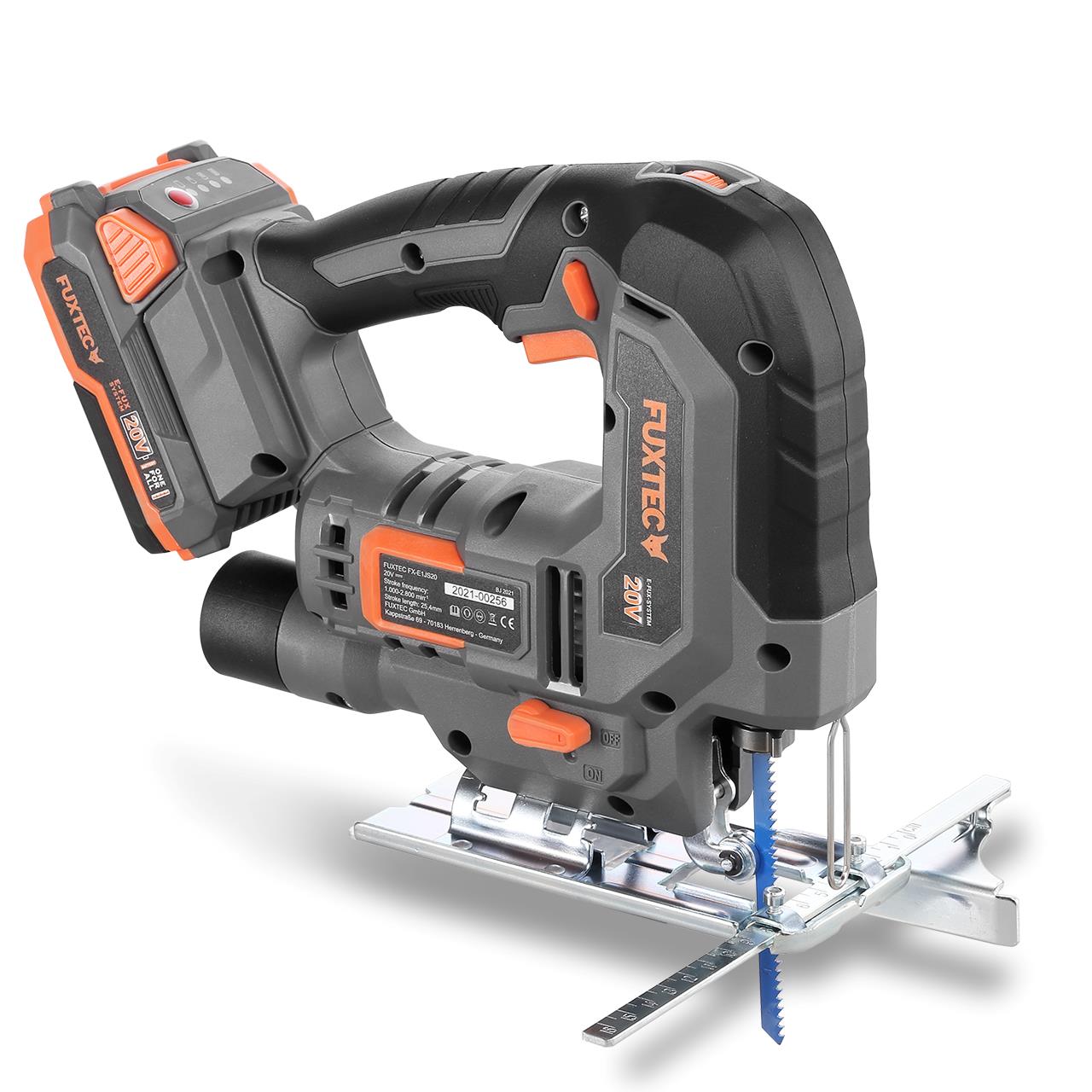 Wyrzynarka akumulatorowa FUXTEC 20V FX-E1JS20 SET z 1 akumulatorem 2Ah, 1 ladowarka 1A