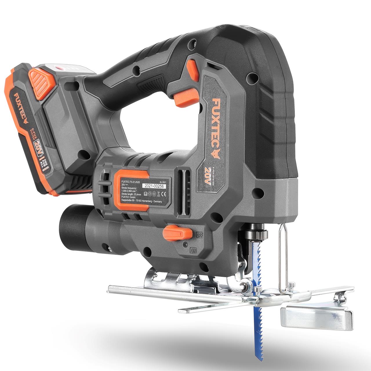 Wyrzynarka akumulatorowa FUXTEC 20V FX-E1JS20 SET z 1 akumulatorem 2Ah, 1 ladowarka 1A