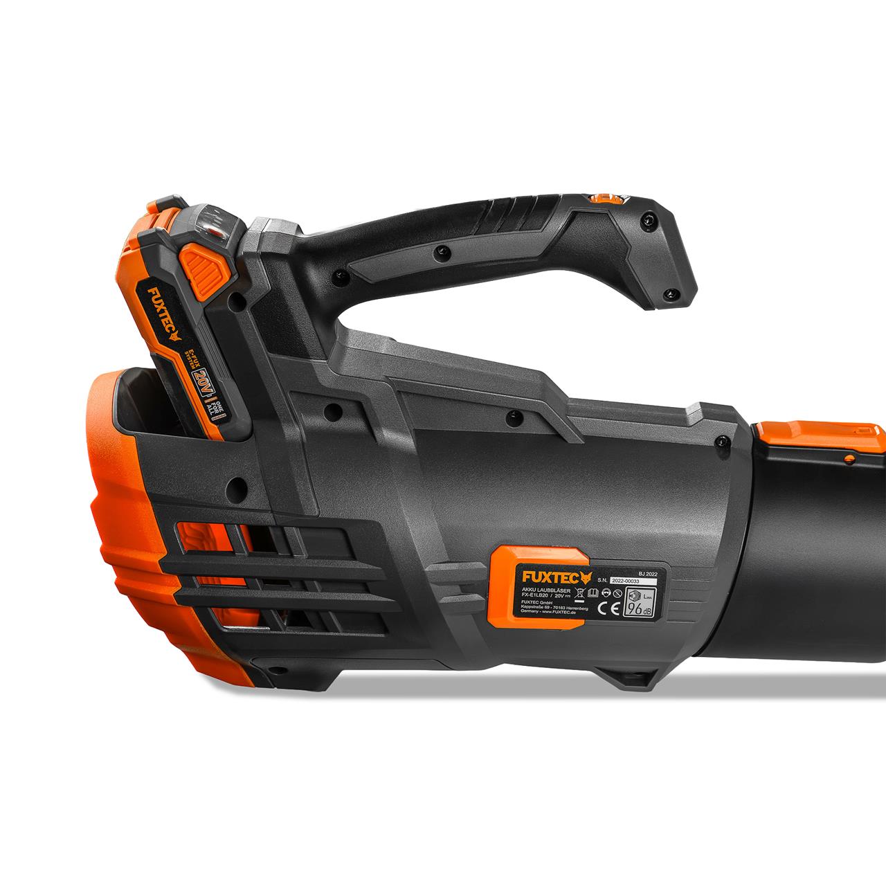 Akumulatorowa dmuchawa do lisci FUXTEC 20V FX-E1LB20 SET 1 z 1 akumulatorami 4Ah, 1 ladowarka 2,4A