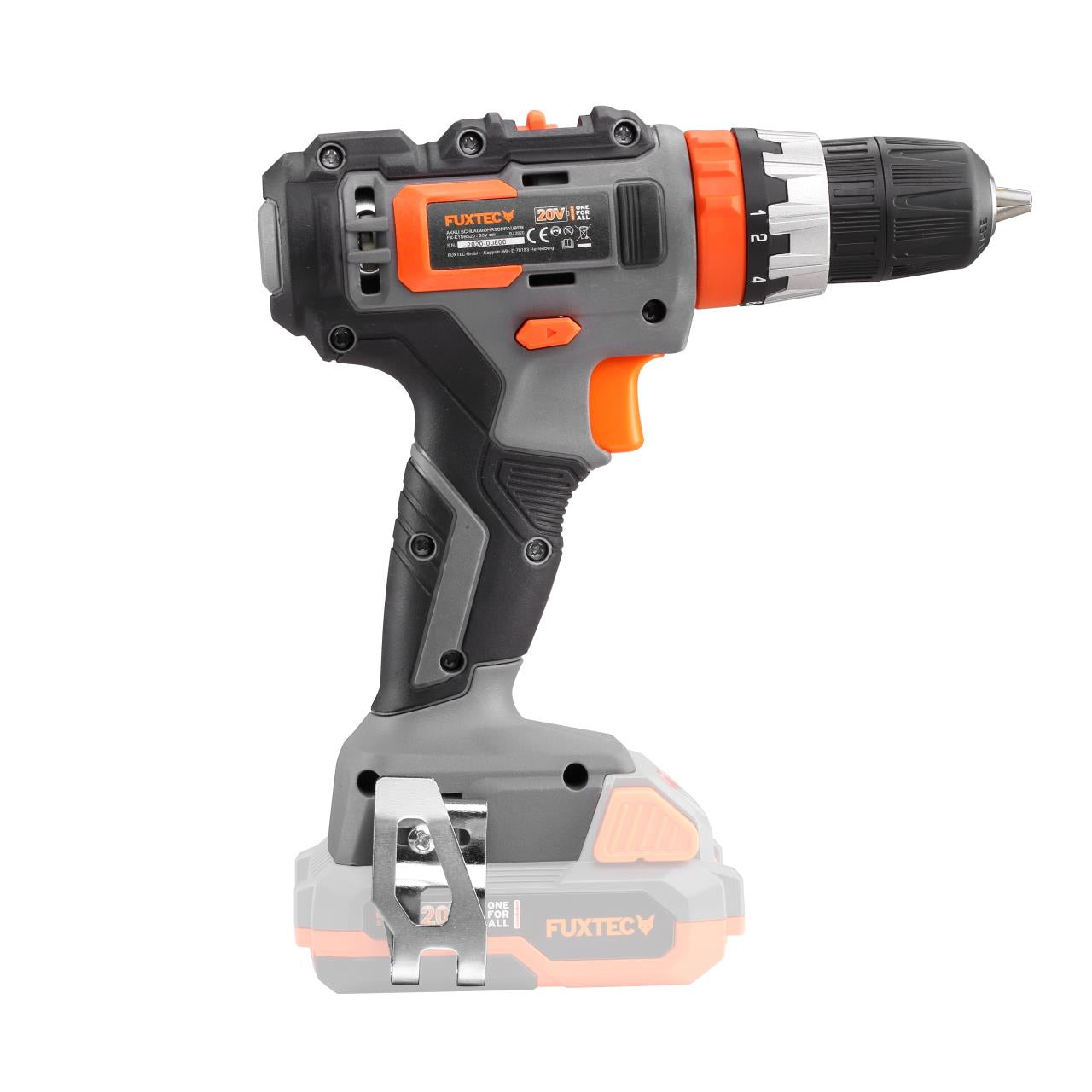 Akumulatorowa wiertarko-wkretarka udarowa FUXTEC 20V FX-E1SBS20 SET z 2 akumulatorami 2Ah, 1 ladowarka 1A