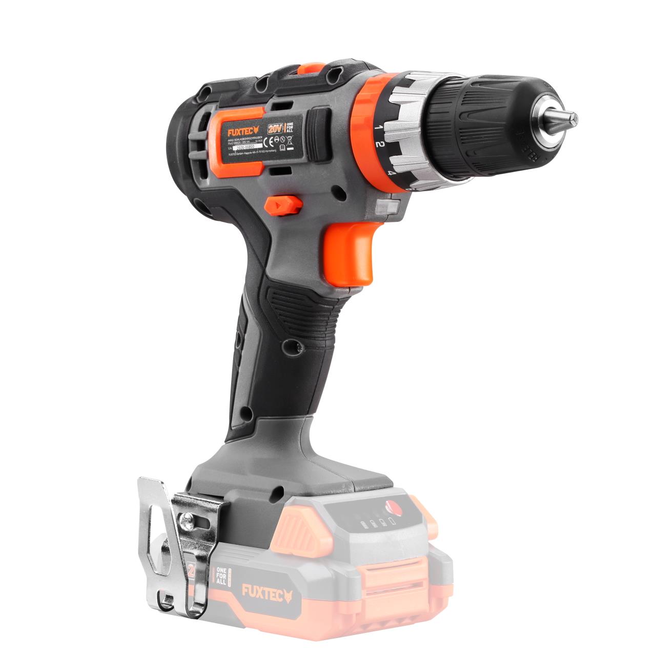 Akumulatorowa wiertarko-wkretarka udarowa FUXTEC 20V FX-E1SBS20 SET z 2 akumulatorami 2Ah, 1 ladowarka 1A