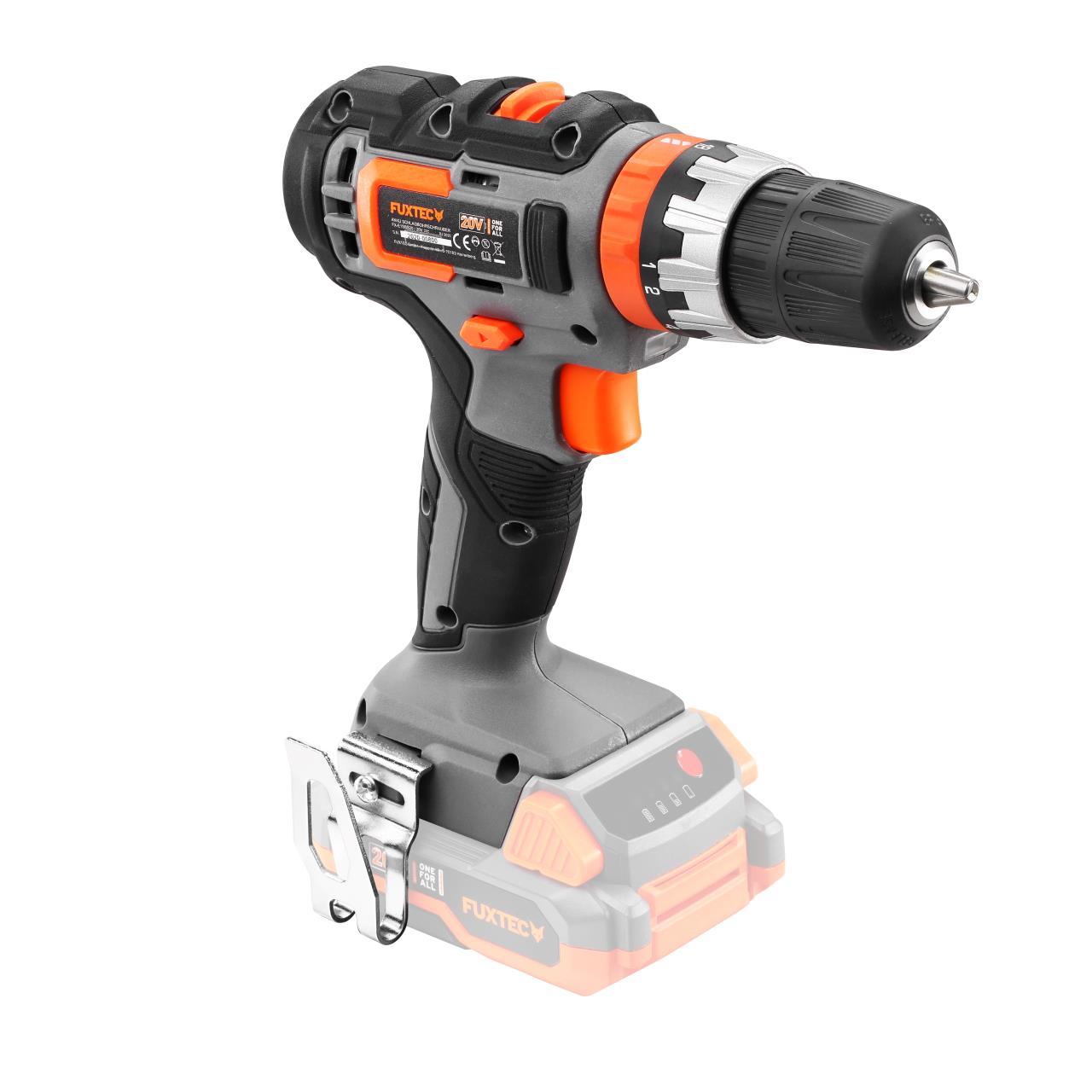 Akumulatorowa wiertarko-wkretarka udarowa FUXTEC 20V FX-E1SBS20 SET z 2 akumulatorami 2Ah, 1 ladowarka 1A