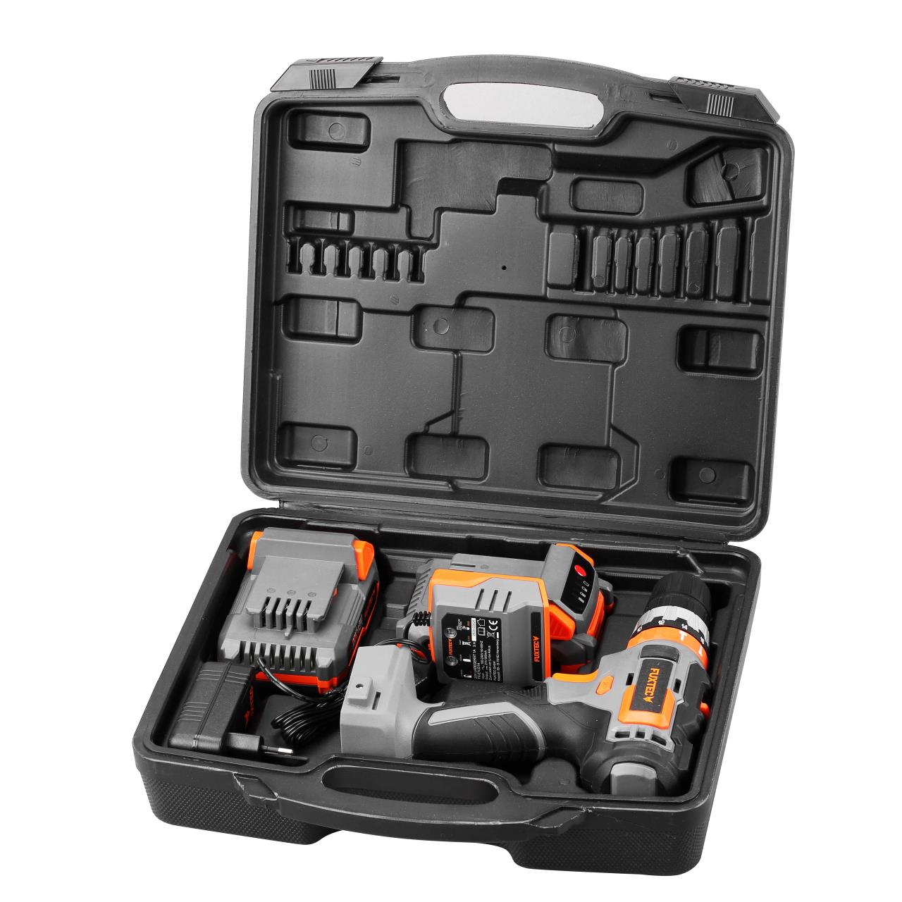 Akumulatorowa wiertarko-wkretarka udarowa FUXTEC 20V FX-E1SBS20 SET z 2 akumulatorami 2Ah, 1 ladowarka 1A