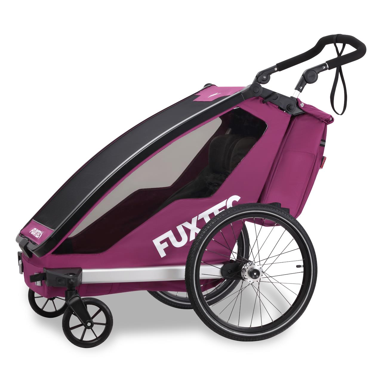 Przyczepka rowerowa/jogger FUXTEC FX-FA1-SET-PURPUR z kolem do joggera