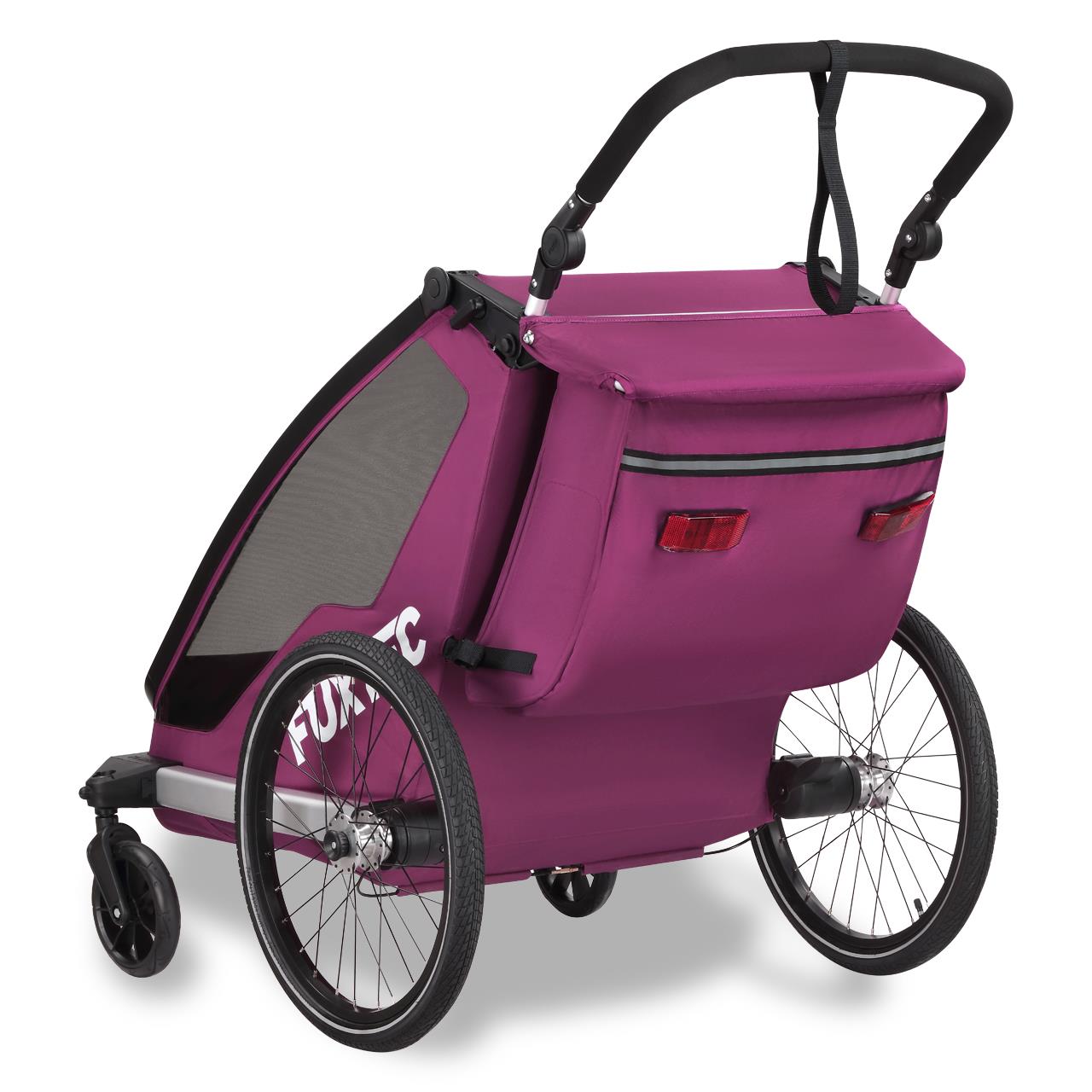 Przyczepka rowerowa/jogger FUXTEC FX-FA1-SET-PURPUR z kolem do joggera