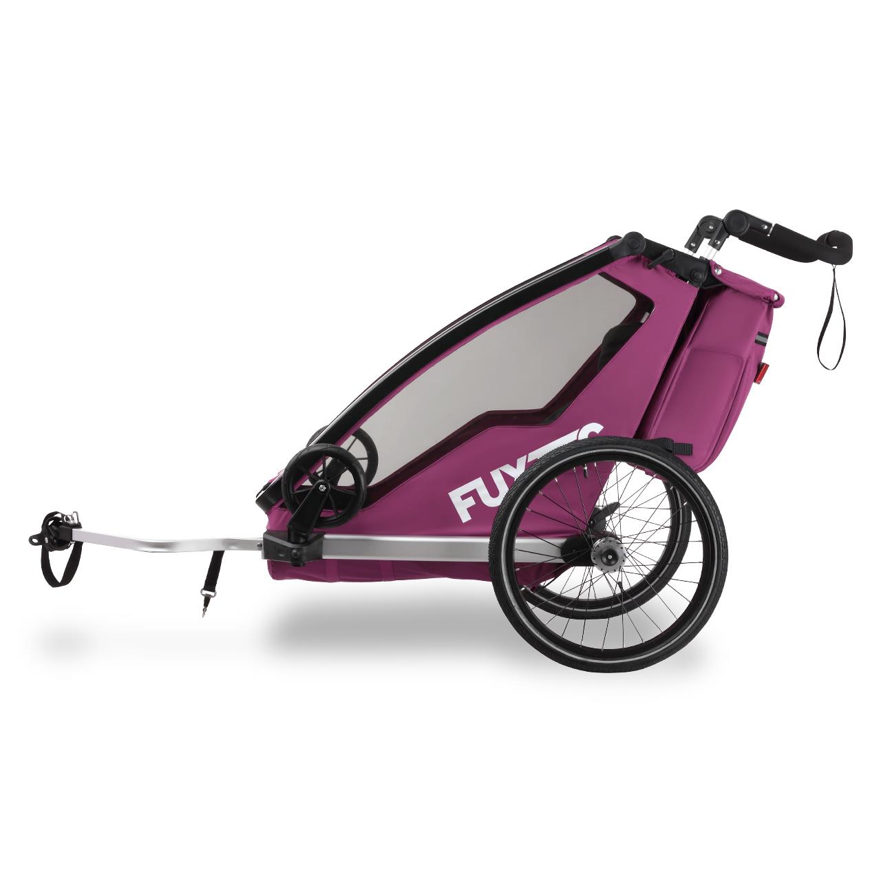 Przyczepka rowerowa/jogger FUXTEC FX-FA1-SET-PURPUR z kolem do joggera