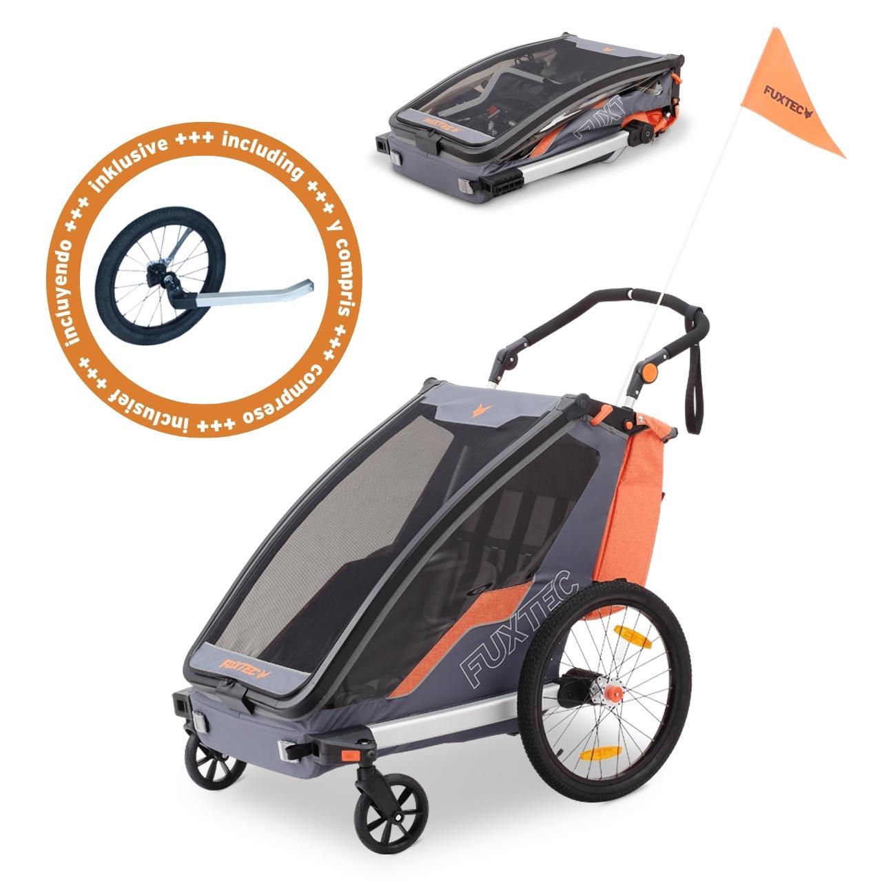 Przyczepka rowerowa/jogger FUXTEC FX-FA1 z kolem do joggingu