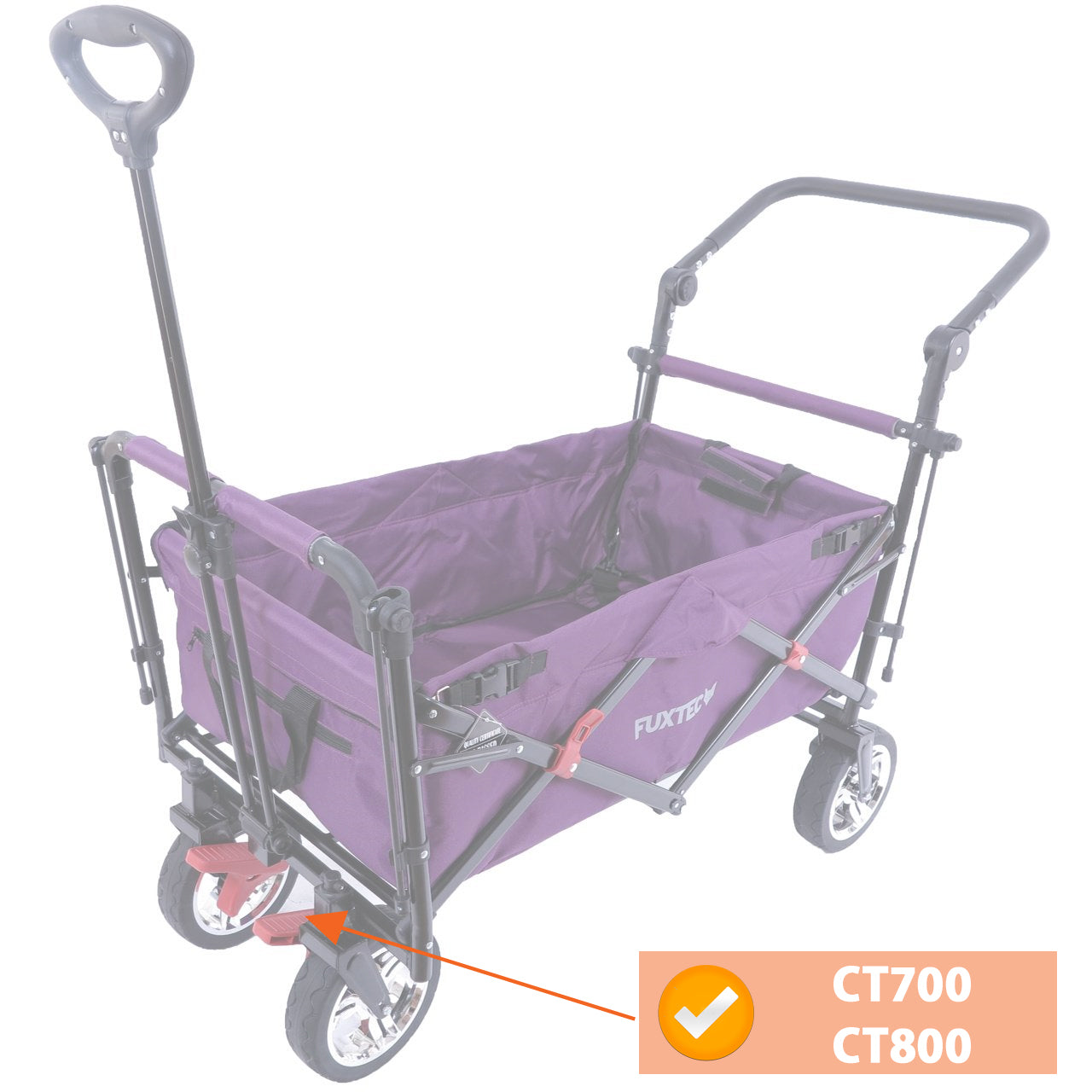 Wspornik kola z hamulcem BRAUN CT500 prawy/ CT700 i CT800 lewy