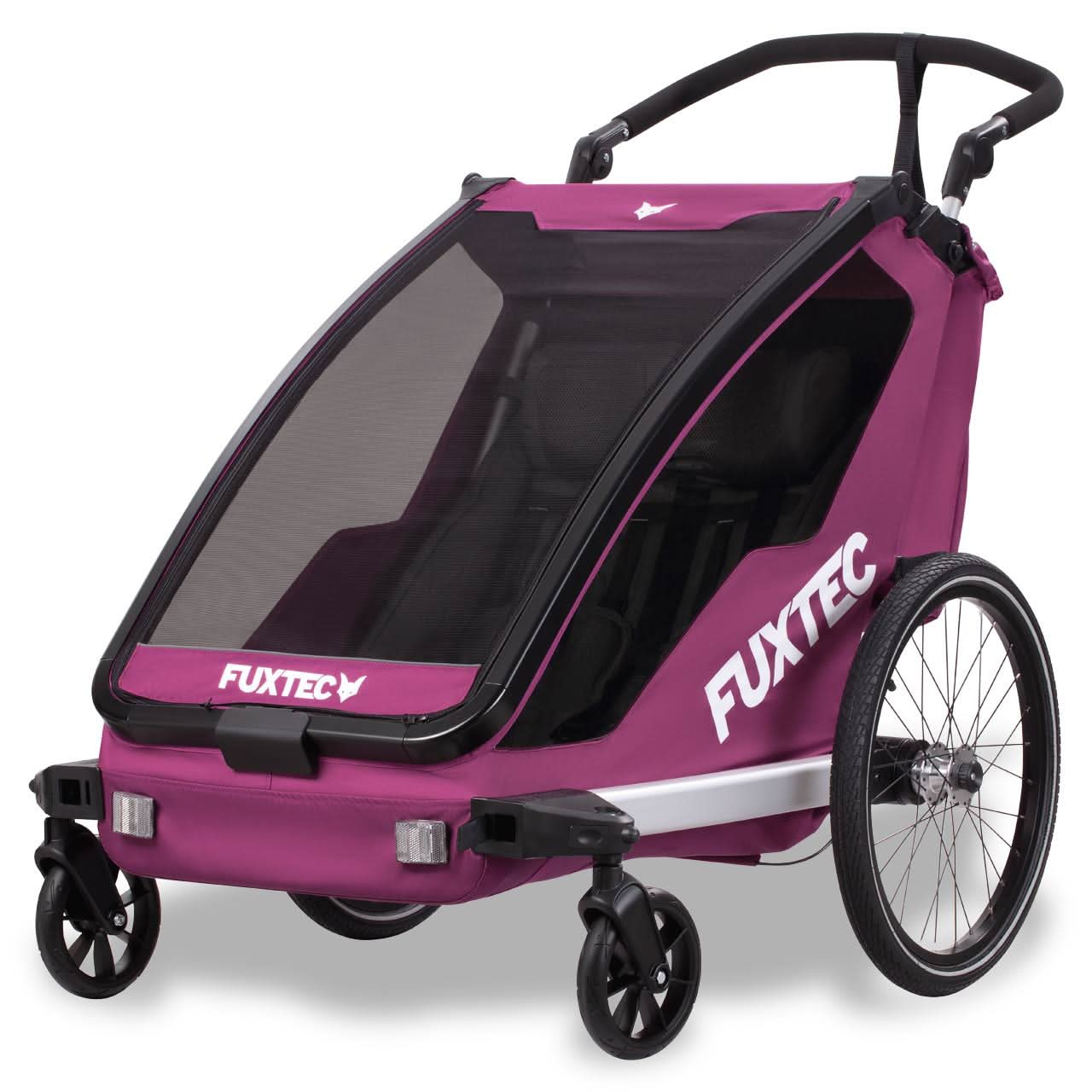 Przyczepka rowerowa/jogger FUXTEC FX-FA1-SET-PURPUR z kolem do joggera