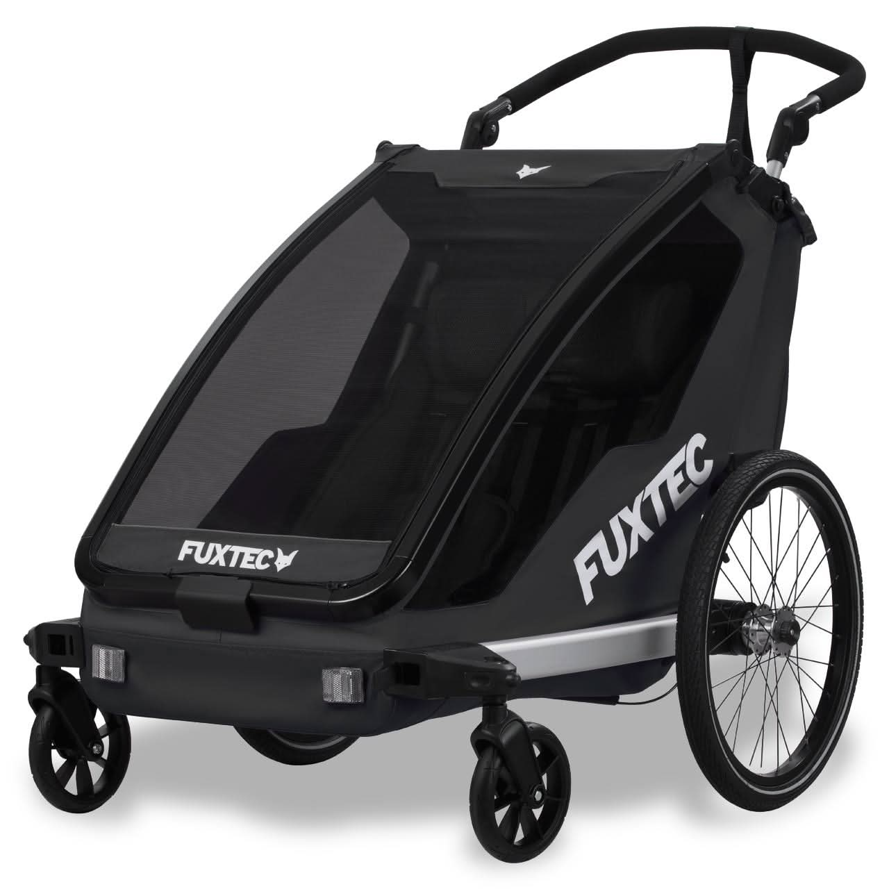 FUXTEC przyczepka rowerowa/jogger FX-FA1-SET-SCHWARZ z kolem do joggera