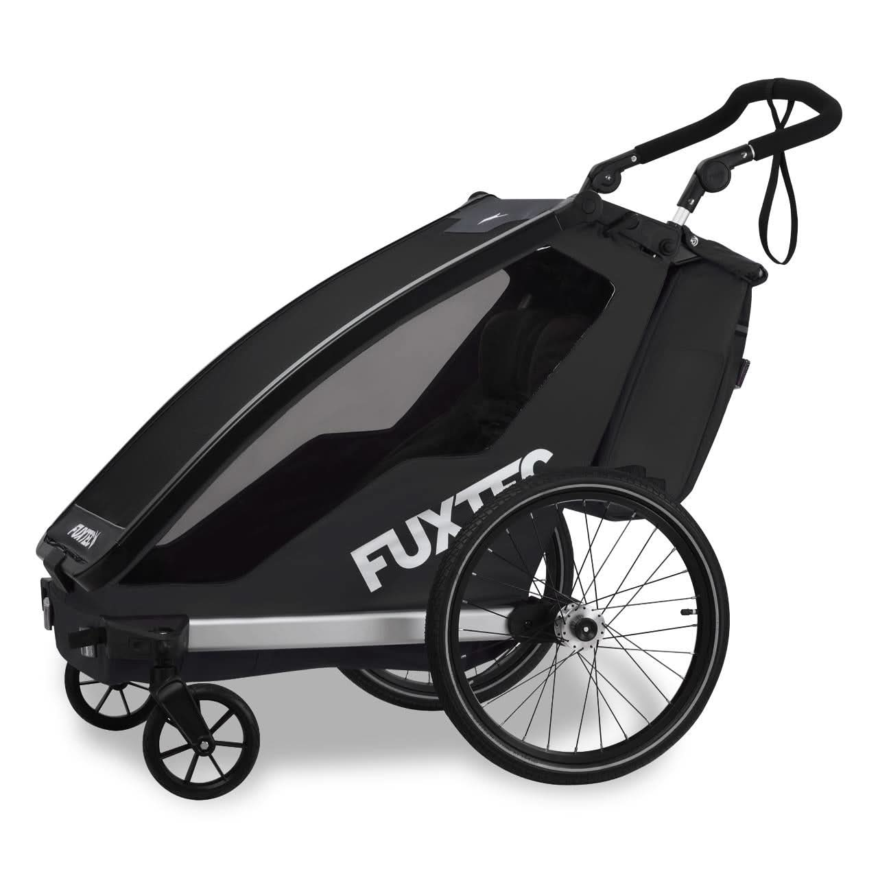 FUXTEC przyczepka rowerowa/jogger FX-FA1-SET-SCHWARZ z kolem do joggera