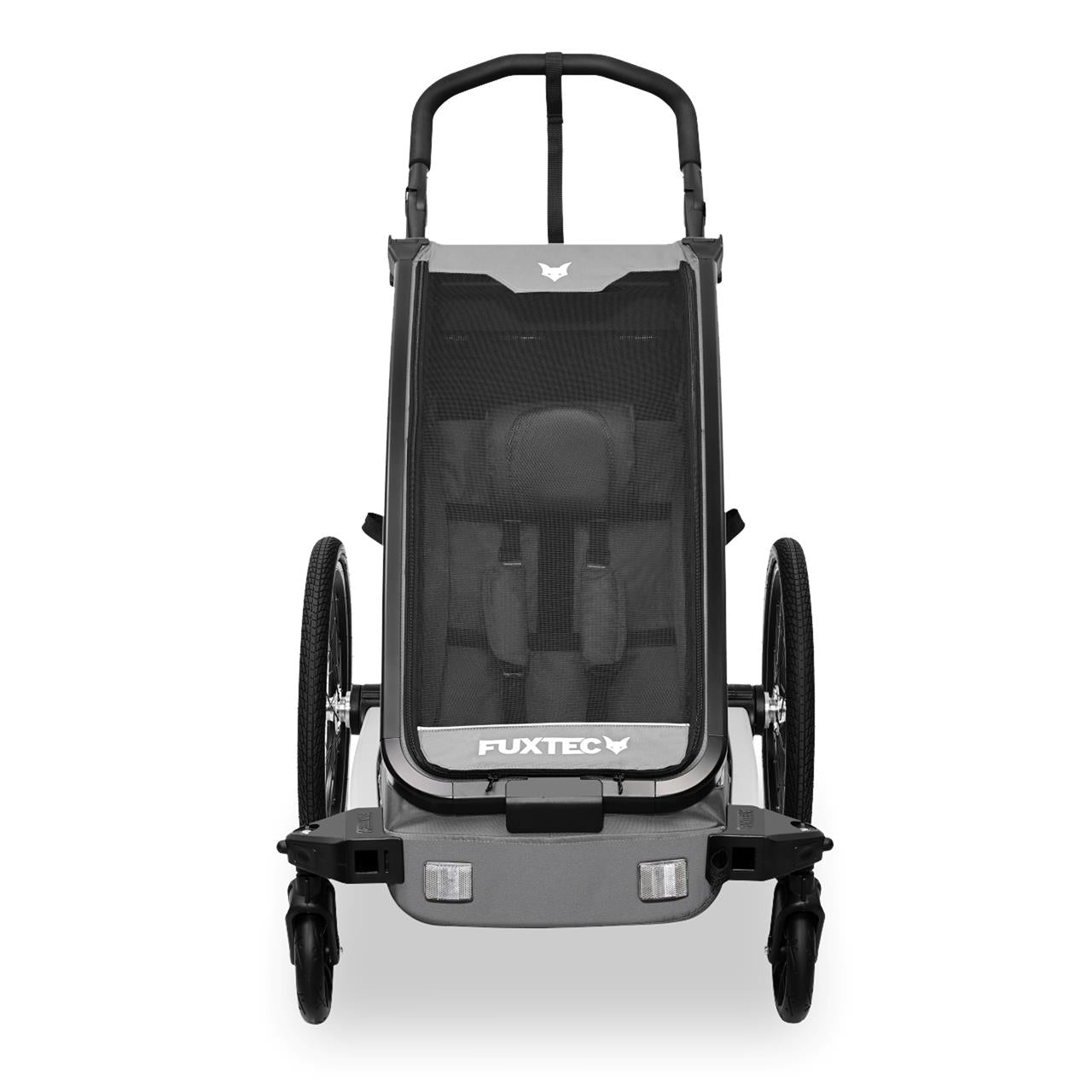 FUXTEC Fahrradanhänger FX-FA1S grau mit Joggerrad