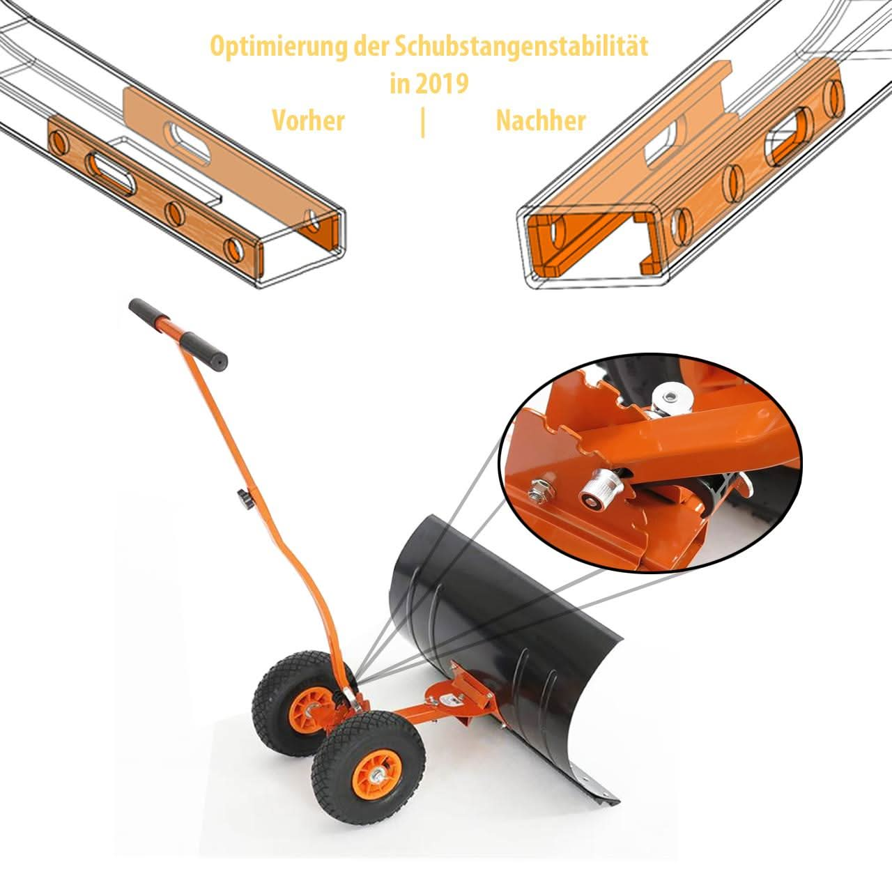 FUXTEC Schneeschaufel mit Räder Schneeschieber